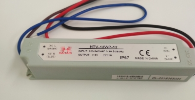Блок питания HAITAIK - 12W 12V IP67 пластиковый корпус