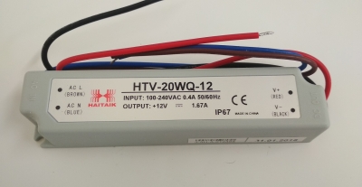 Блок питания HAITAIK - 20W 12V 1.67A  IP67 пластиковый корпус